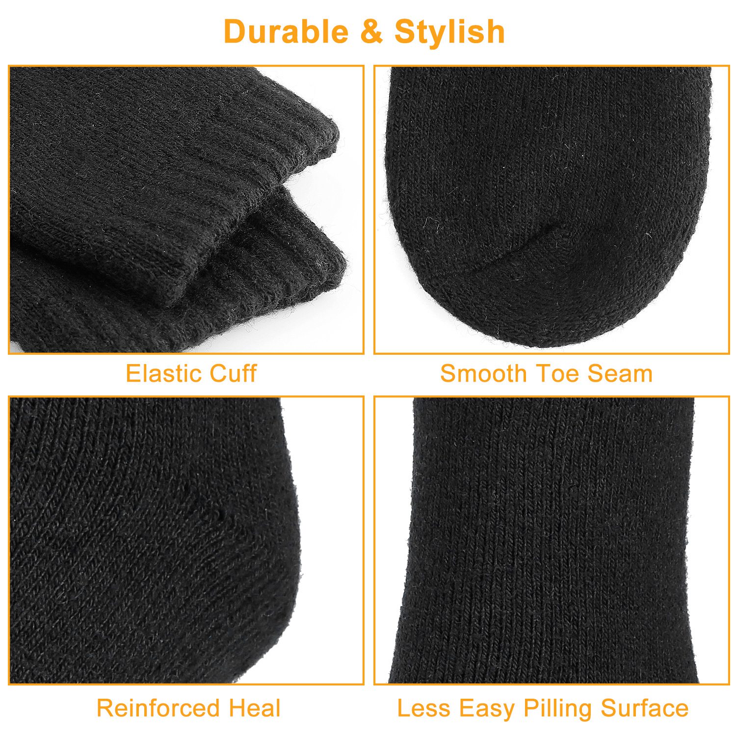 3 Color Options -- 3 Pairs Men Warm Wool Socks Soft Cozy Winter Thermal Socks For Men Thick Heat-Trapping Moisture Wicking Socks Indoor Outdoor — foto 7