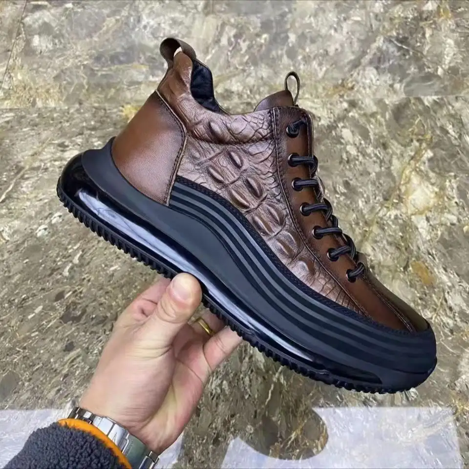 Warm Air Cushion Pattern Elastic Band Trend Men's Shoes