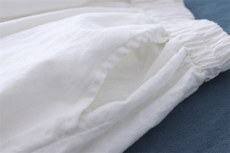 Женские льняные шаровары из хлопка и льна, стираные в песочный цвет