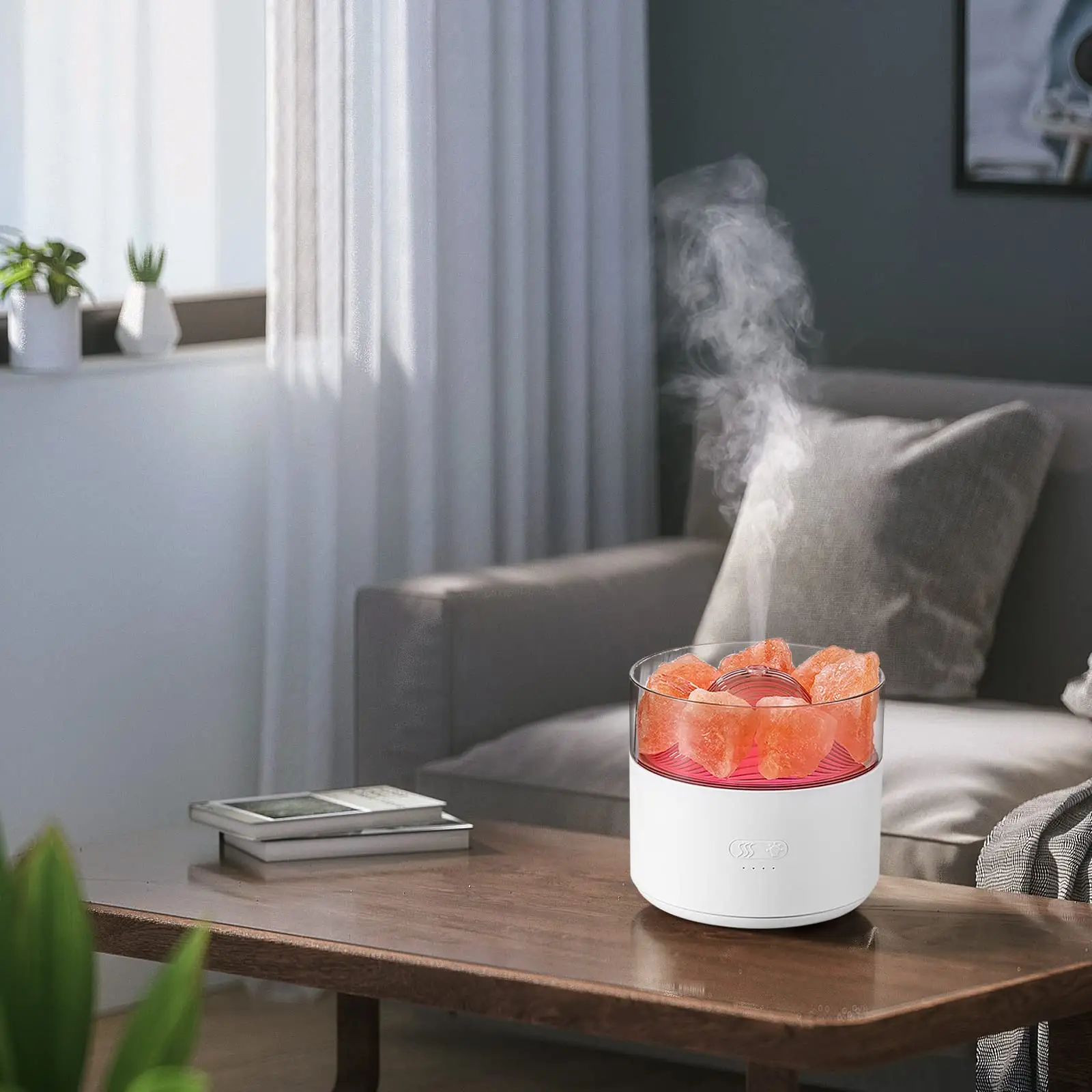 Cool-Mist Impeller Air Humidifier Crystal Salt Aroma