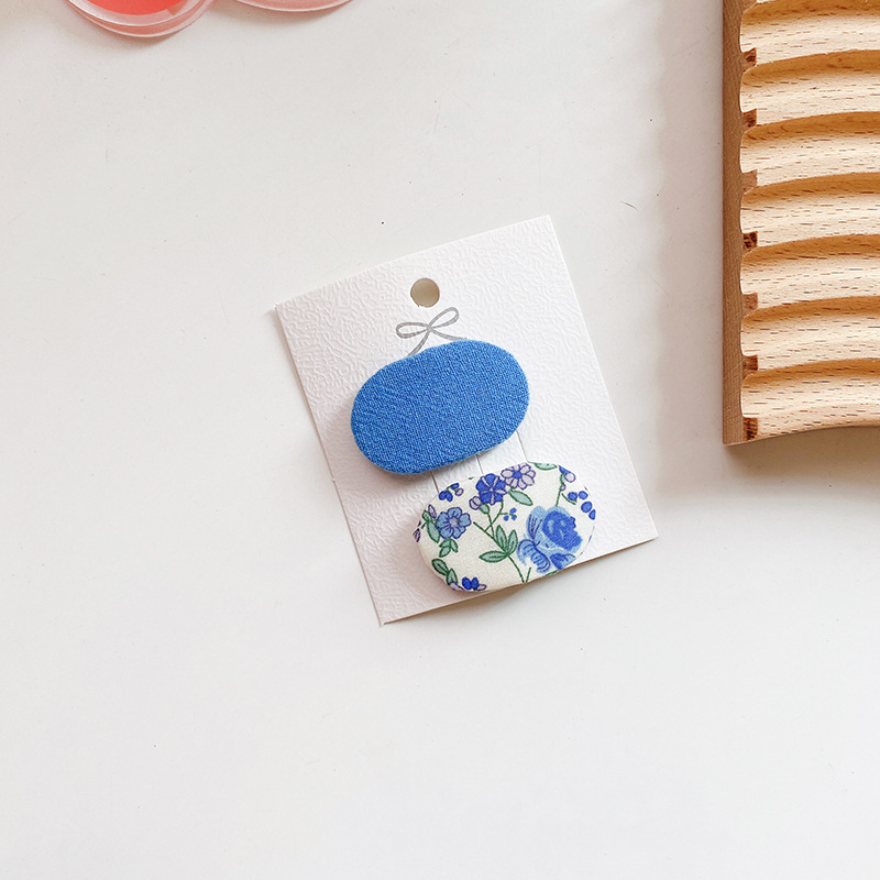 Small Oval Fabric Versatile Candy Princess Hair Clip