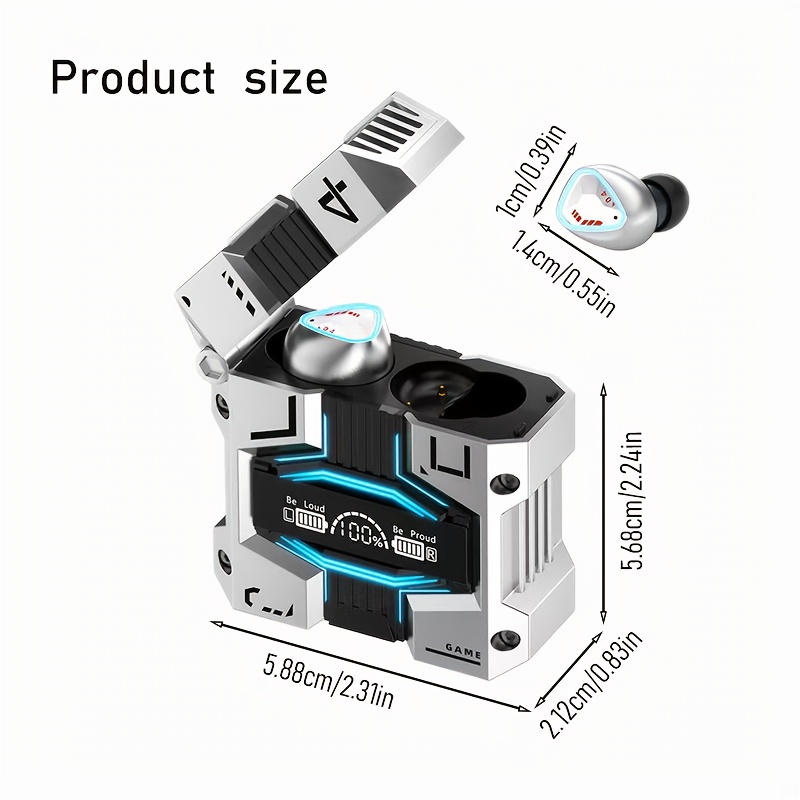 True Wireless Earbuds With ENC, Bluetooth 5.3, IPX7 Waterproof, 120 Hours Long Battery Life With Built-in Mic, Compatible With IOS & Android Devices Silver