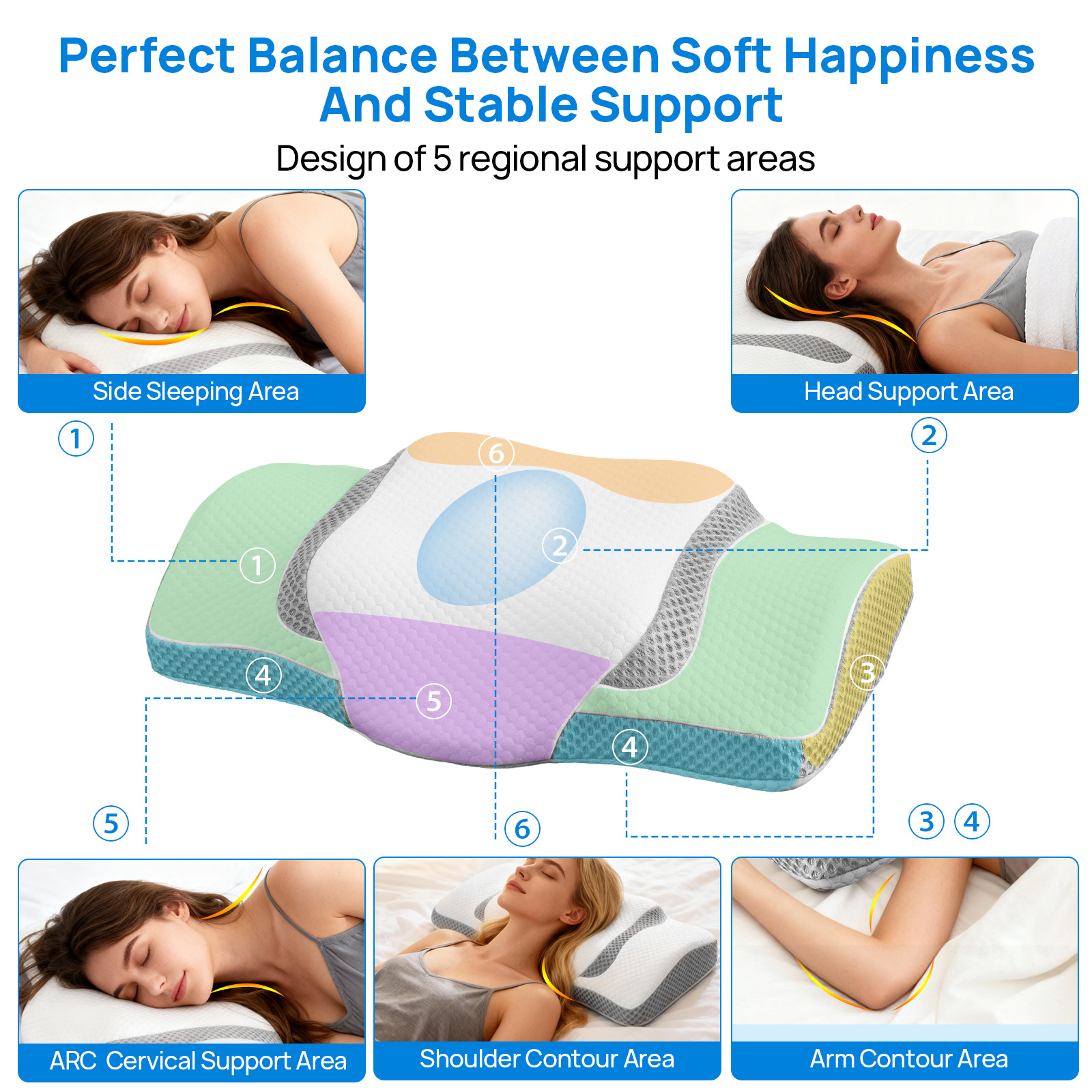 Cervical Neck Pillow, Cooling Ergonomic Memory Foam Pillows image 22