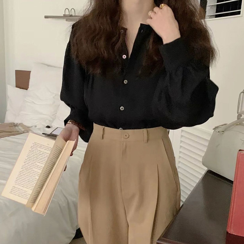 Women's Literary Temperament Shirt High Waist A-line Skirt Suit
