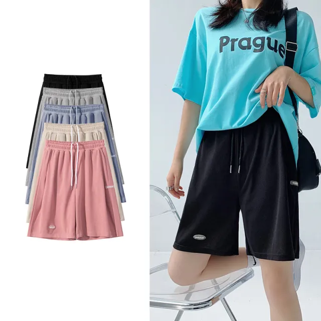 Sports Pants High Waist Casual Wide leg Pants Women's Trousers Five Points Black - Shop at LoveMi