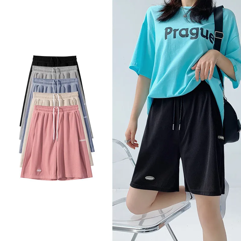 Sports Pants High Waist Casual Wide-leg Pants Women's Trousers Five Points - Black