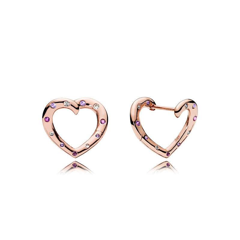 Pan Jiala S925 Sterling Silver Rose Gold Daisy Earrings Flower Series Eternal Love Fashion Wild Temperament Earrings