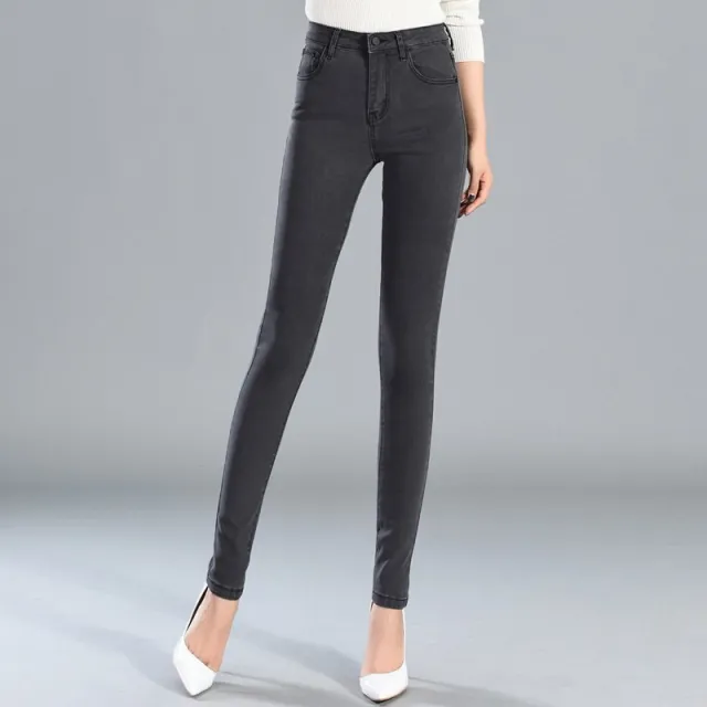 Jeans Trousers And Feet Pants Are Thin And Tight Elastic Women Grey - Shop at LoveMi