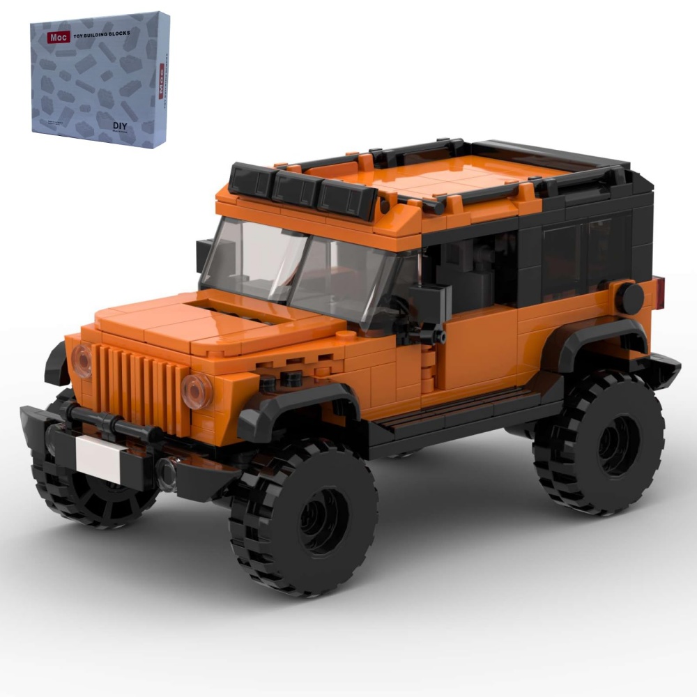 405PCS DIY Orange SUV Car Toy Building Set,Off-Road Car Building Bricks  Building Blocks,DIY Vehicles For Kids And Adults