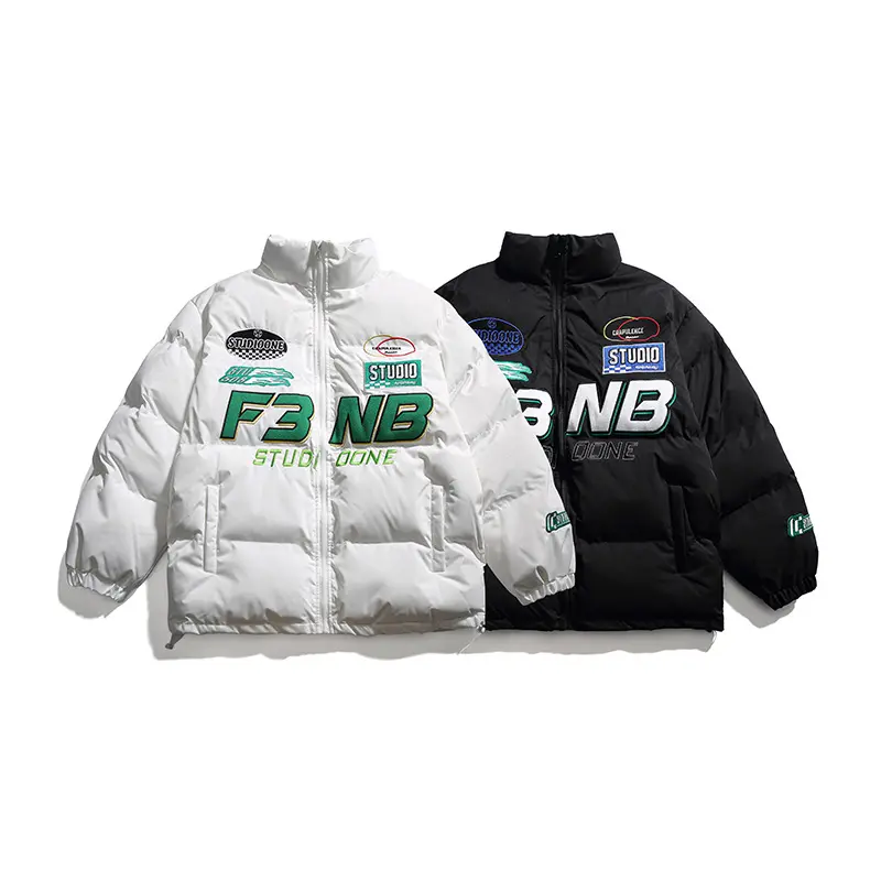Men's Solid Color Racing Elements Embroidered Letter