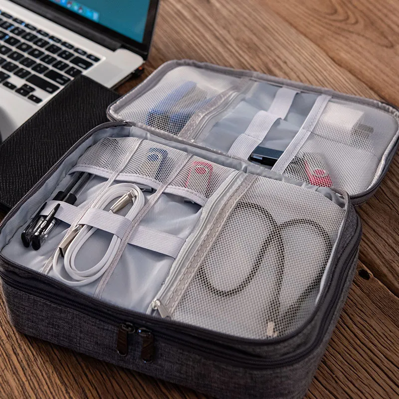 Electronics Organizer Travel Cable Organizer Bag Waterproof Portable Digital Storage Bag Electronic Accessories Case Cable Charger Organizer Case Multifunctional Waterproof Storage Bag – image 6