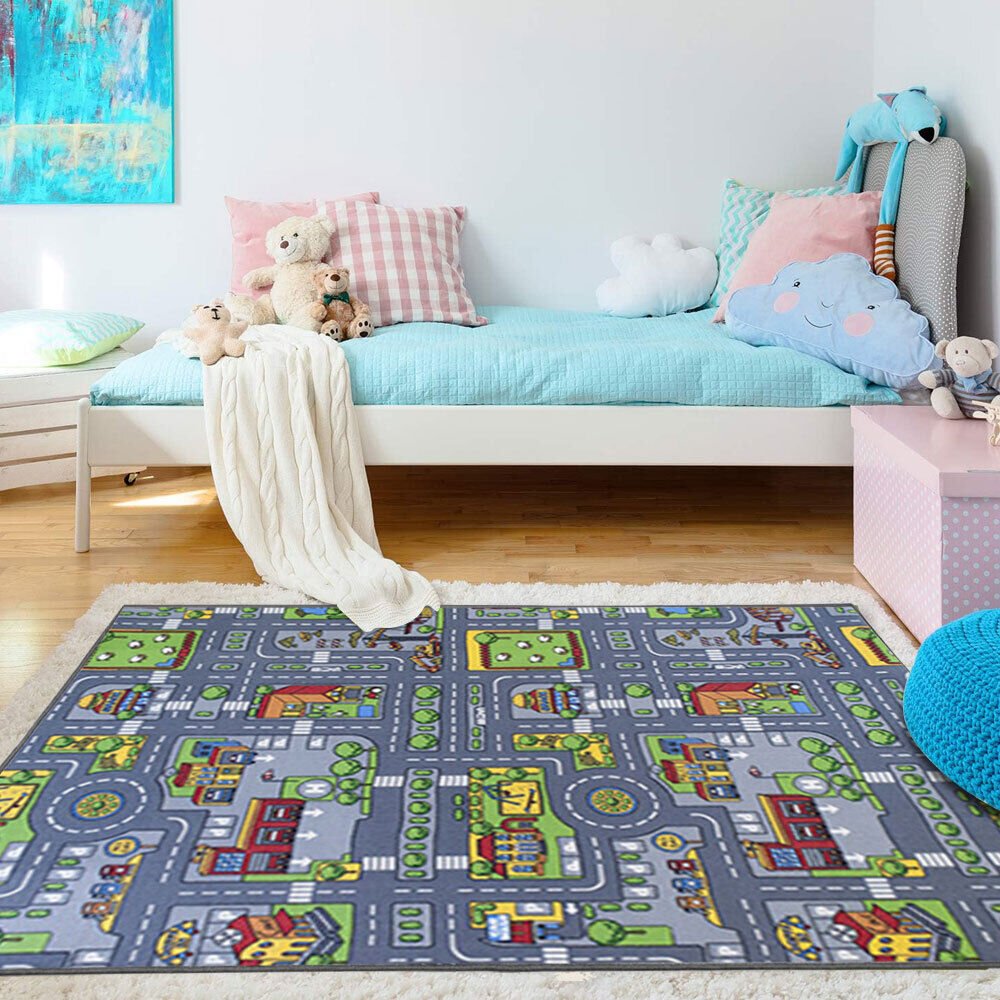 Children's Village Mat Kids Rugs Town Road Map City Car Toy Rug Play 80 X 120cm — image 6