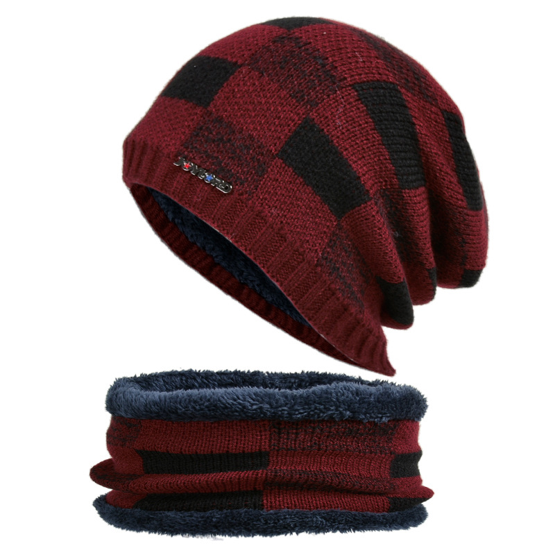 Winter Hat Pullover Bib Suit Plus Fluffy Thread — foto 2
