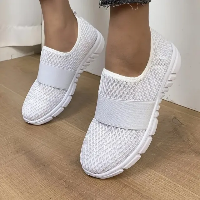 Breathable Mesh Flats Sports Walking Shoes Candy Color Sneakers White - Shop at LoveMi