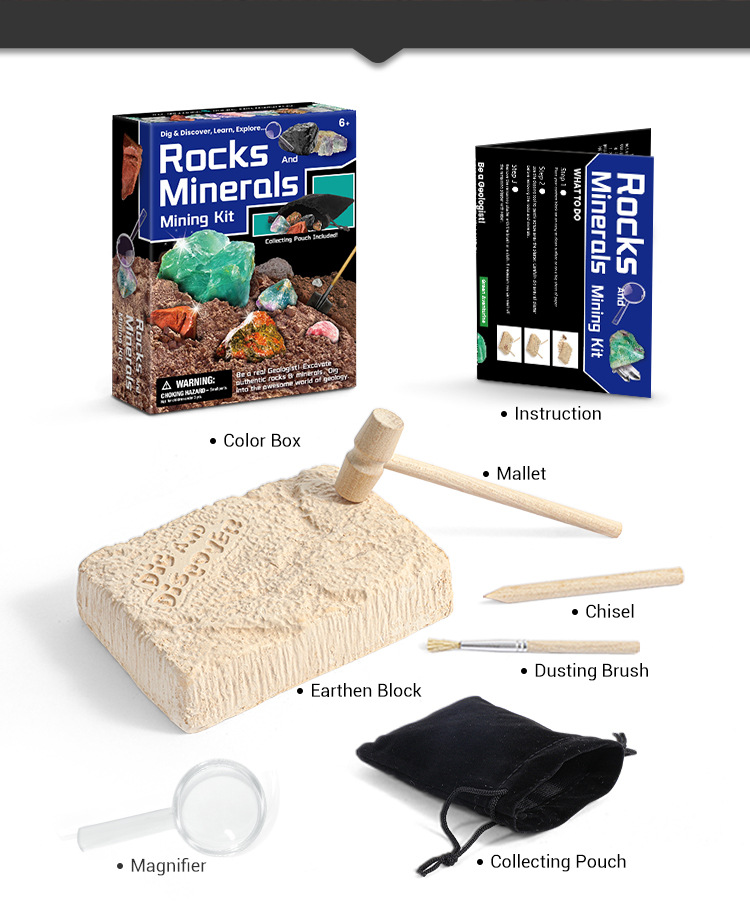 Gemstone Dig Kit DIY Activity STEM Educational Science Toys Excavate 5 Real Crystals STEM Educational Toys Science Kits Rock And Geology Party Favors Excavate Toys Gift Party Favors Gift For A