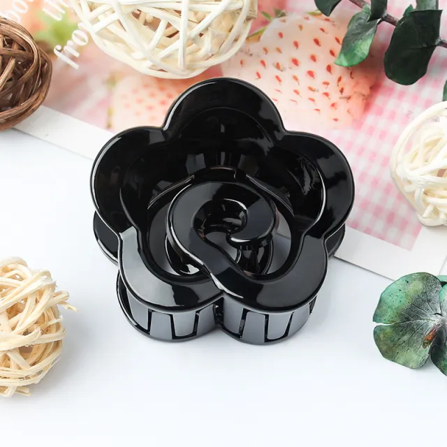 Fashion Bright Cloud Transparent Hollow Clip Glossy Black - Shop at LoveMi