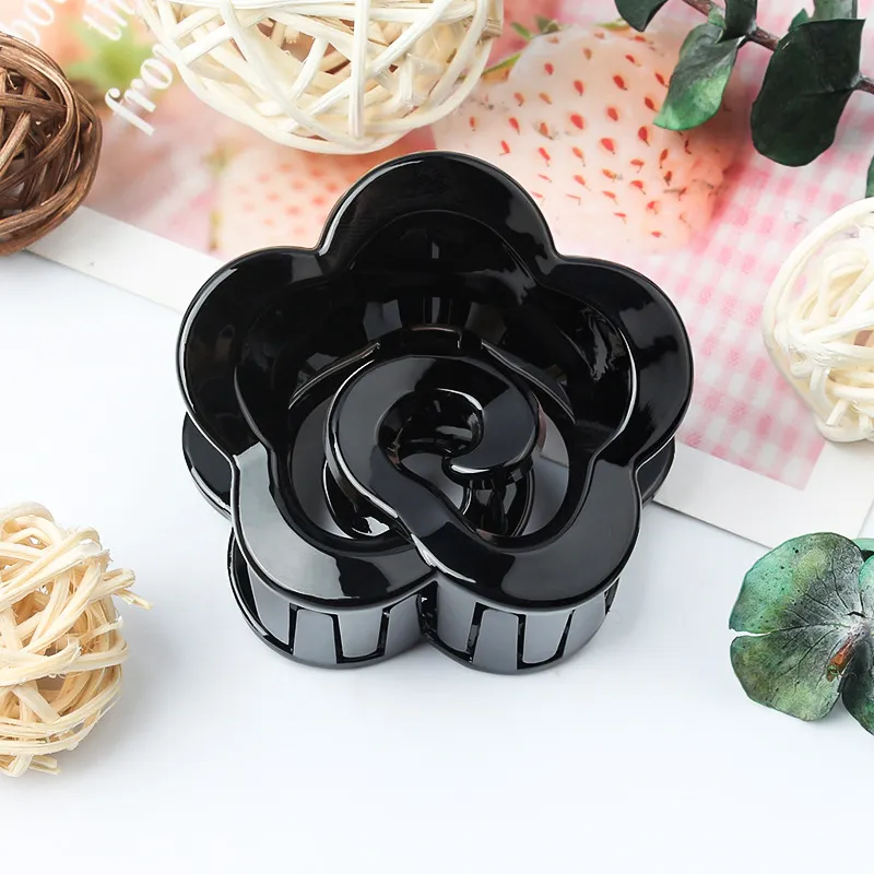 Fashion Bright Cloud Transparent Hollow Clip - Glossy Black