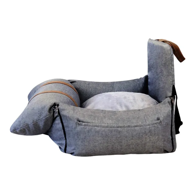 Car Cat And Dog Pet Sofa Nest Lattice Color Matching Portable Folding Dark Grey - Shop at LoveMi