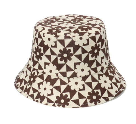 Spring And Summer Geometric Lattice Flowers Sun Female Fisherman Hat — foto 10