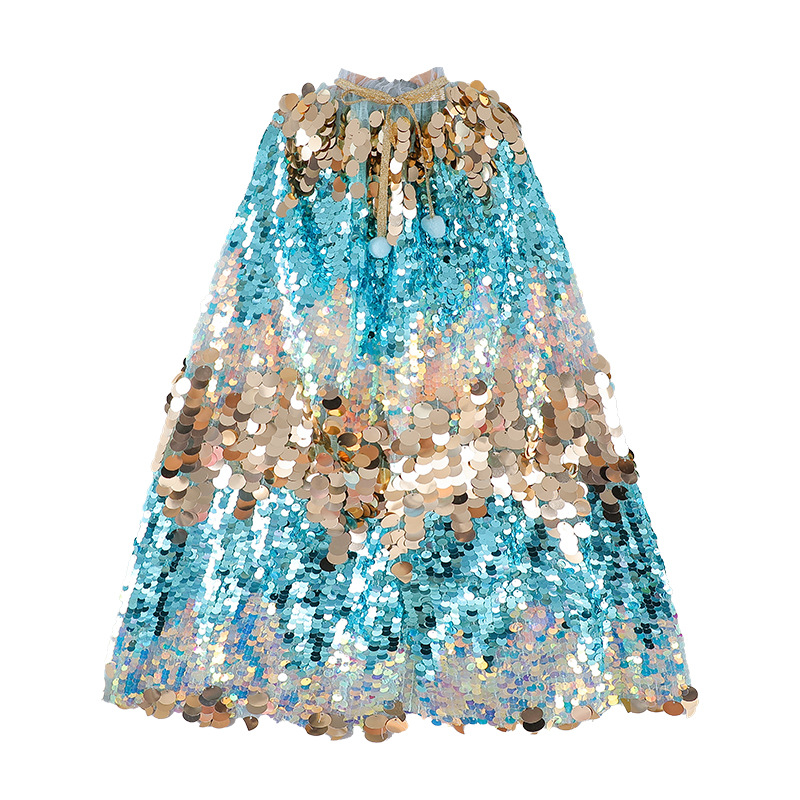 Title 4, Sequin Girls Cloak Cute Long Cloak