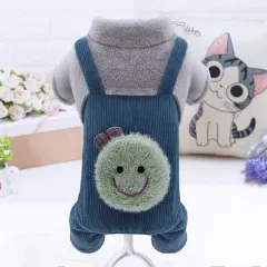 Small Dog Teddy Bichon Pomeranian Chihuahua Plush Cotton Coat - Blue - View 1