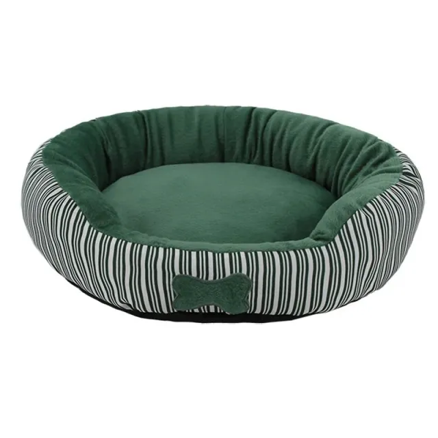 Round Striped Bone Nest For Pets Pomeranian Nest For Small And Medium Dogs Universal For All Four Seasons Green - Shop at LoveMi