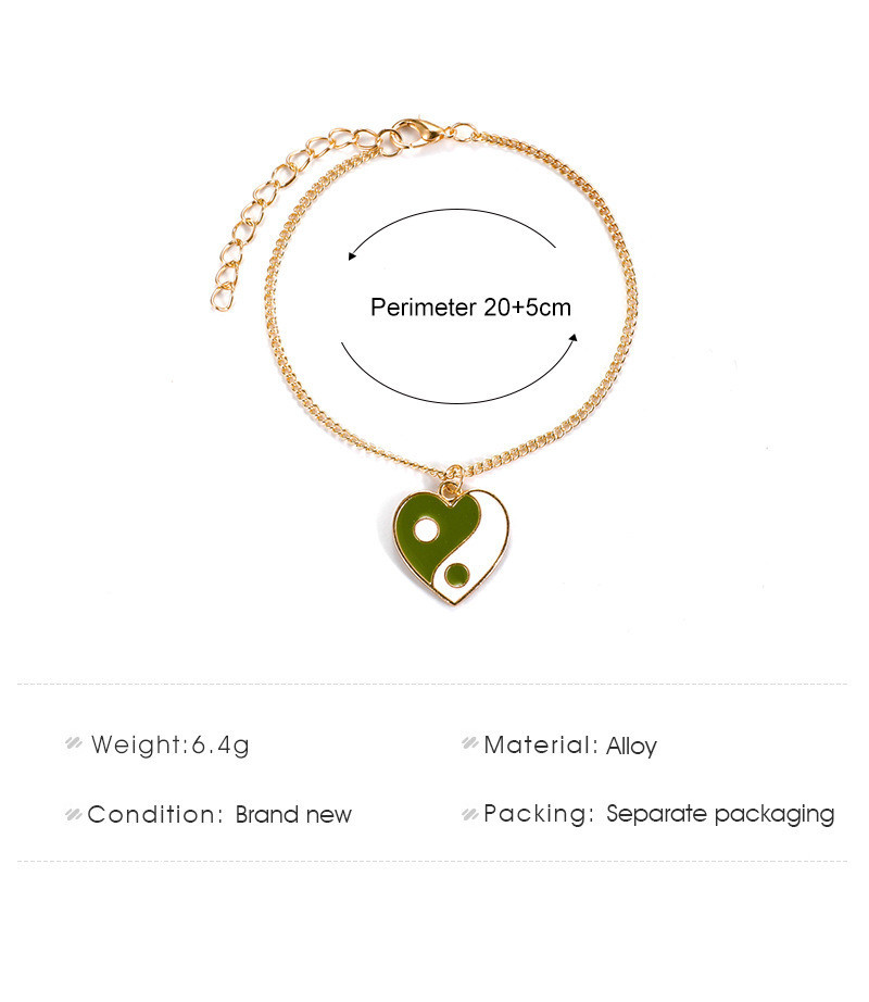 Eight Diagrams Yin Yang Tai  Bracelet Personality Heart Pendant
