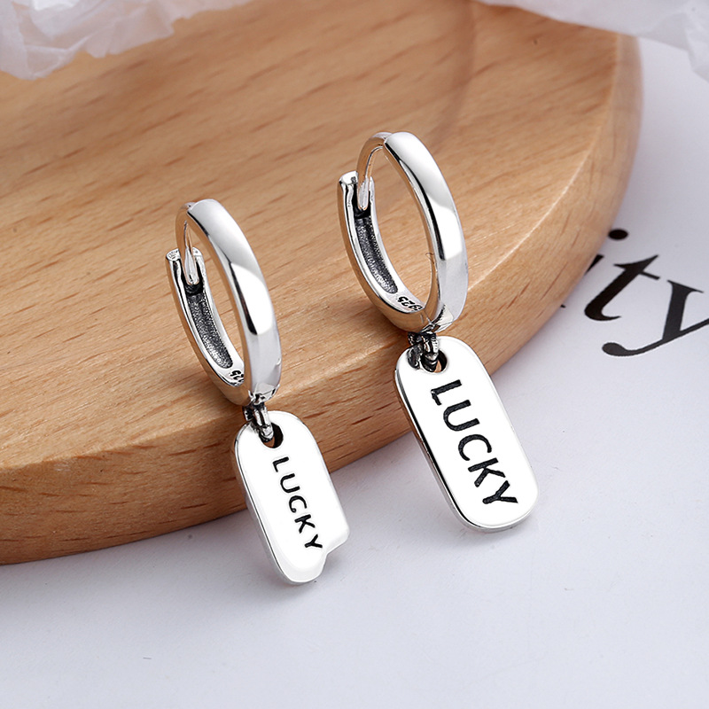 S925 Sterling Silver Asymmetric Letters