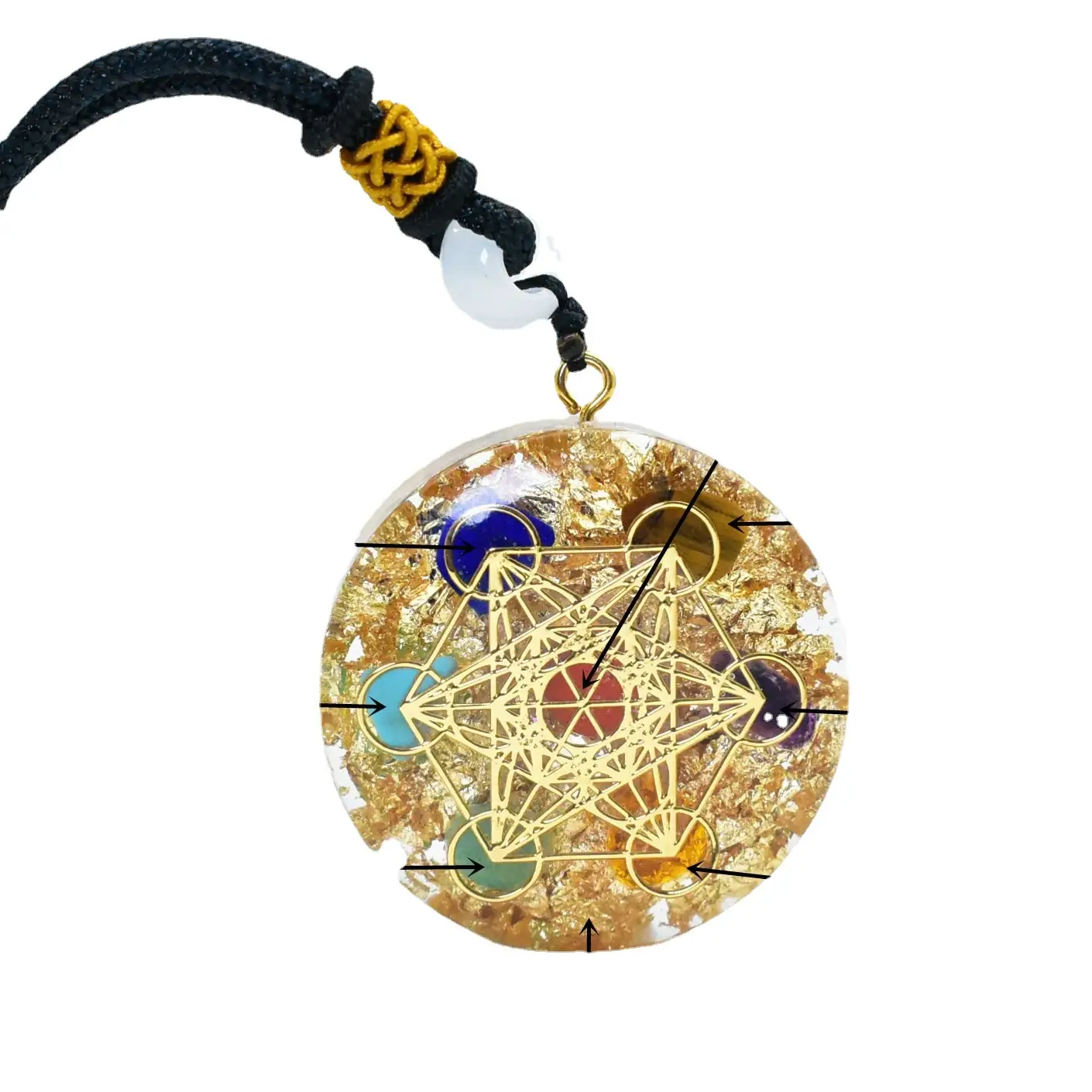 Crystal Gravel Epoxy Resin Pendant Necklace
