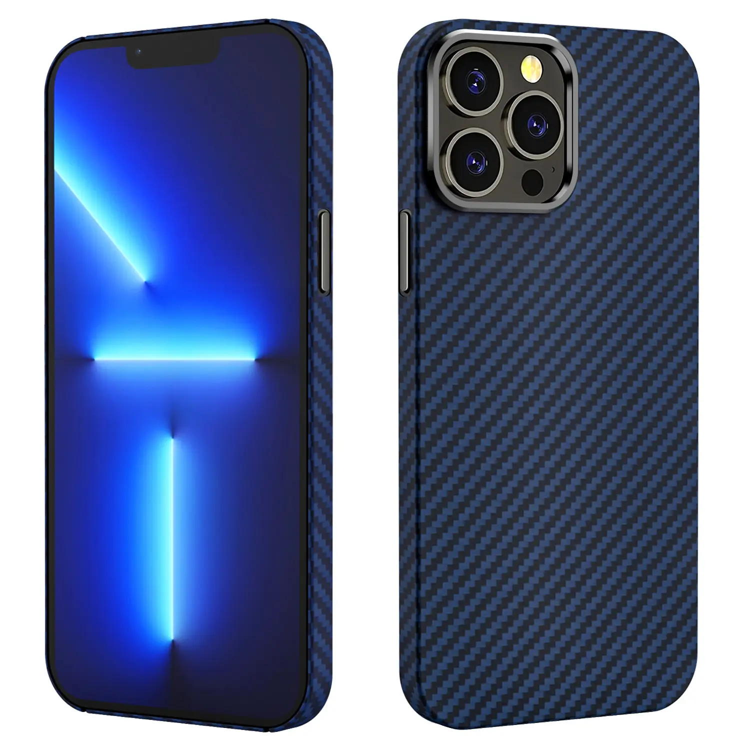 Kevlar Aramid Carbon Fiber Ultra-thin Metal Ring Mobile Phone Case