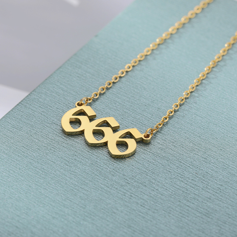 Old English Digital Necklace Stainless Steel For Men And Women