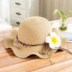 Versatile Sunscreen Beach Trip Summer Straw Hat Girl - Yellow - View 1
