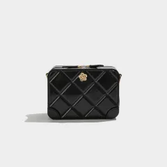 Texture Silicone Women's Bag Shoulder Small Square - Black - View 1