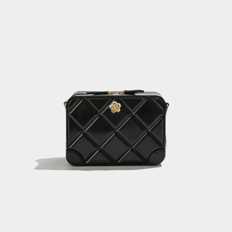 Texture Silicone Women's Bag Shoulder Small Square - Black