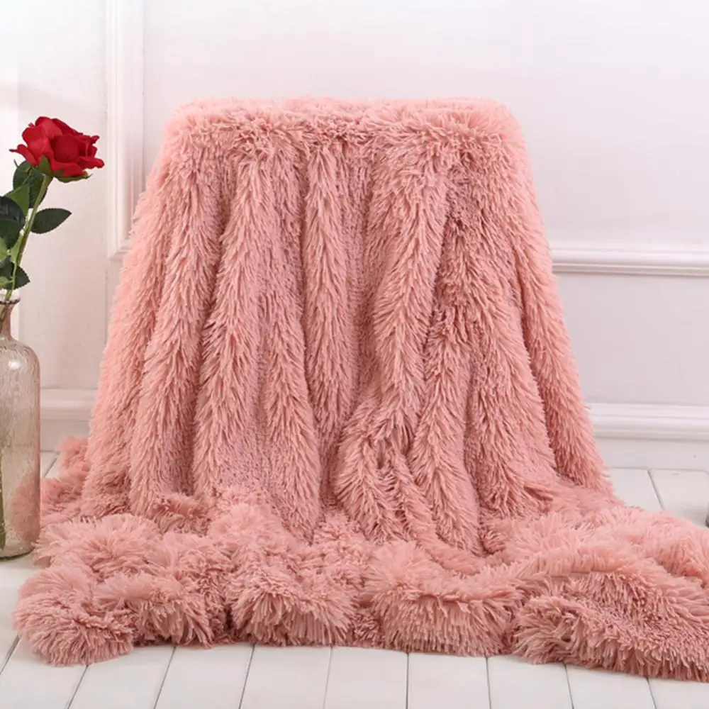 Super Soft Coral Fleece Blanket Warm Cozy Bedding Fluffy