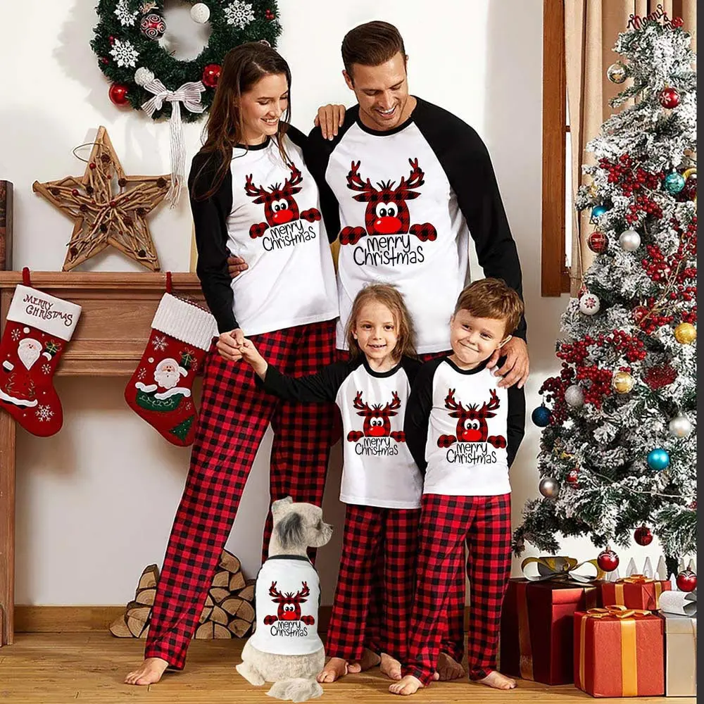 Family Christmas Pajamas Matching Sets Sleepwear Parent-Child Pjs Outfit