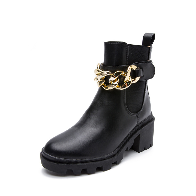 Versatile Chunky High Heel Sleeve Fleece Ankle Boots