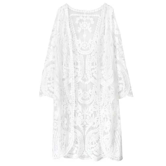Mid Length Style With Beach Sun Protection Clothing Outside White - Shop at LoveMi
