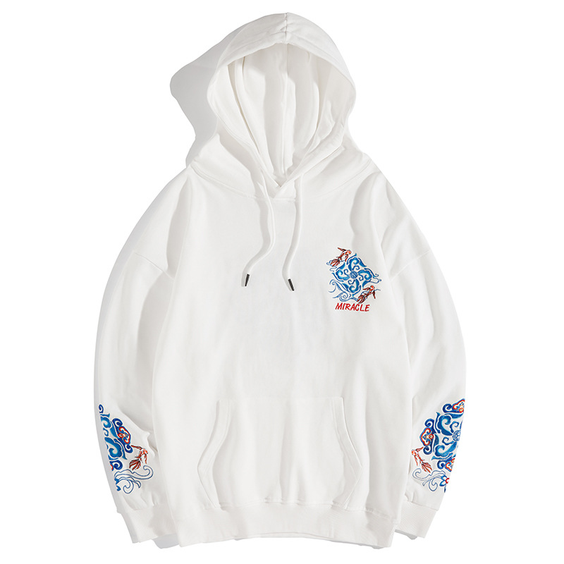 Heavy Industry Embroidered Auspicious Totem Hooded Sweater Men