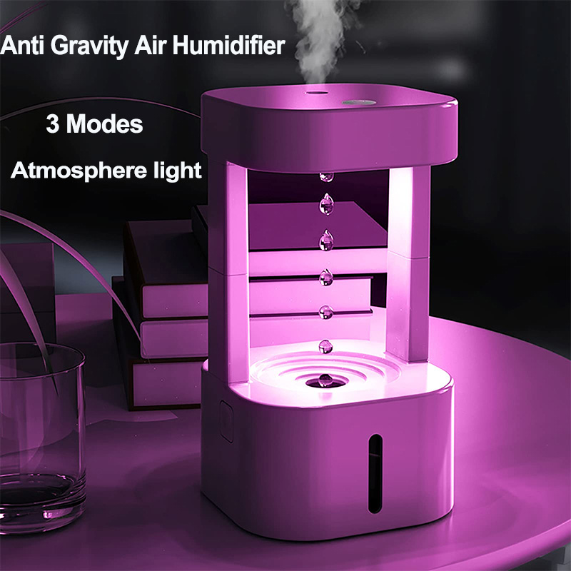 Creative Anti-gravity Water Drop Humidifier Air Conditioning Mist Spray Household Quiet Bedroom Office With 580ML Water Tank - Image 1