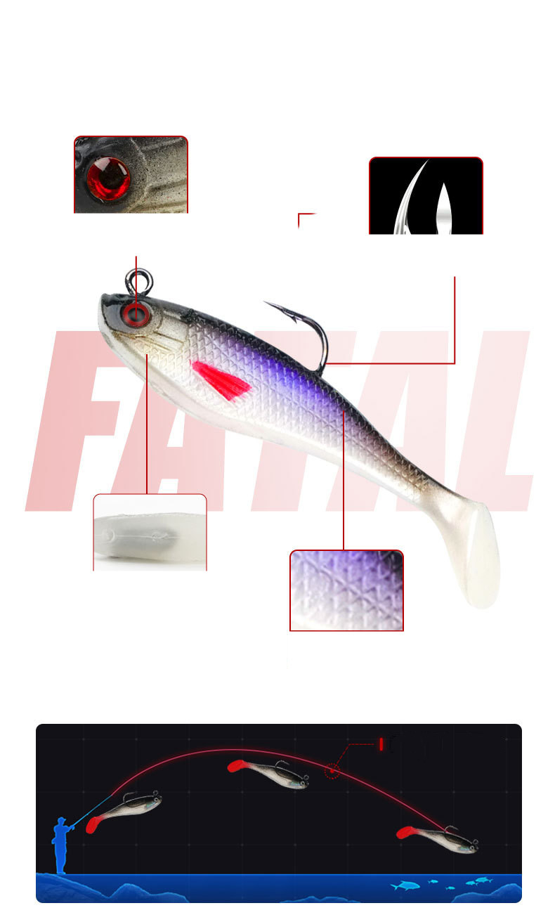 Title 10, Luminous Simulation Color Soft Bait with Silica...