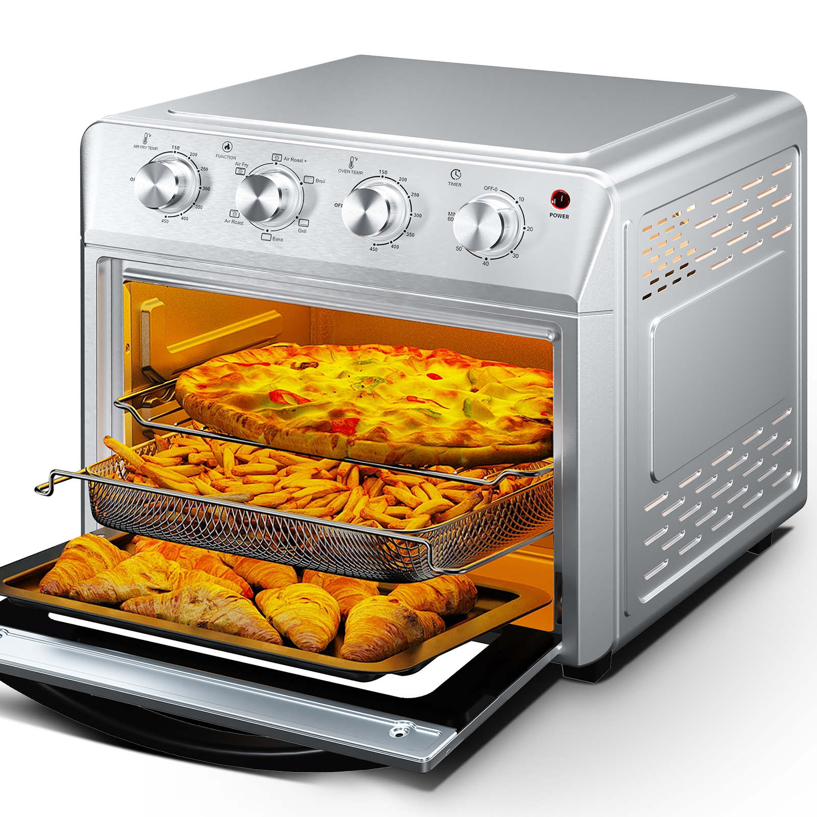 27.5QT 6-in-1 Air Fryer Toaster Oven, 6-Slice, Countertop Convection Oven, Air Frying, Baking, Roasting, Broiling & Grilling, 1600W, Sliver, Amazon Resale Prohibited — foto 3