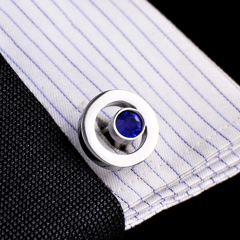 Men's Fashion Zircon Crystal Shirt Cufflinks — foto 3