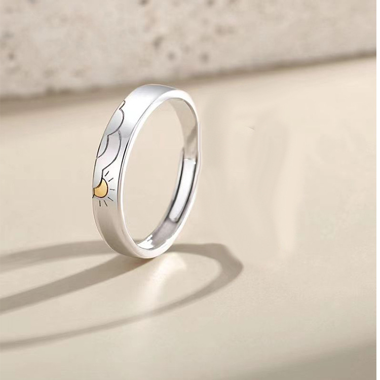 Men's And Women's Fashion Simple Moon Sun Ring