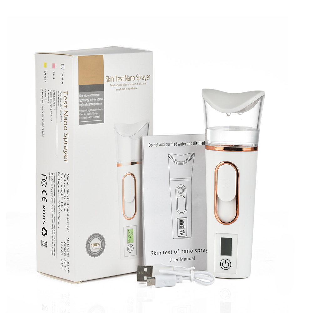 Portable Nano Spray Moisturizer Can Measure Skin Neutral White - Shop at LoveMi
