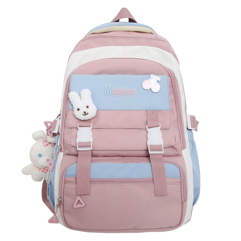 Title 4, Fashion Color Contrast Schoolbag For Women