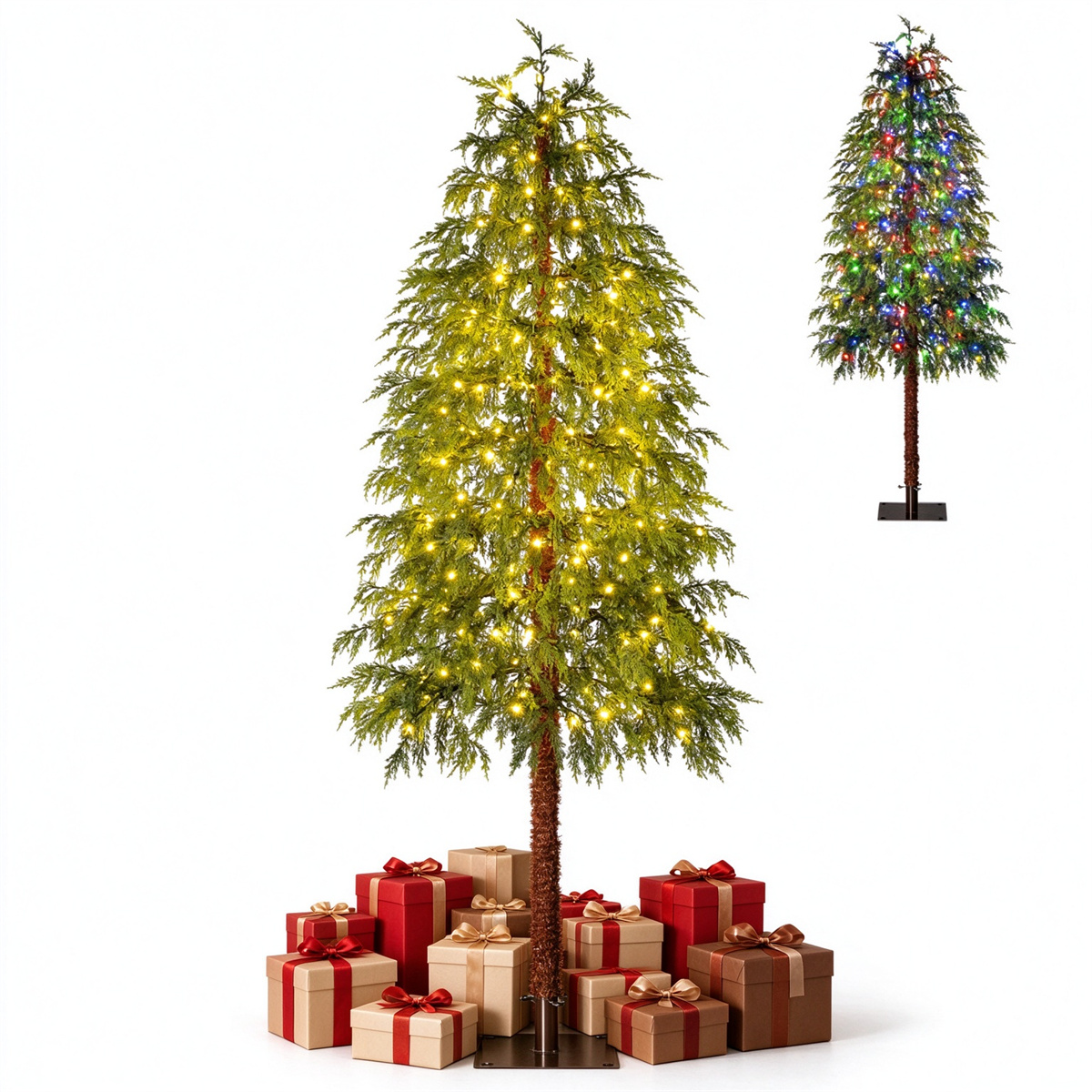 6ft Pre-Lit Cypress Style Christmas Tree 190 Color Changing LED 11 Modes Artificial Xmas Tree For Holiday Home Decor--Unavailable Platform-Temu&Amazon — 1