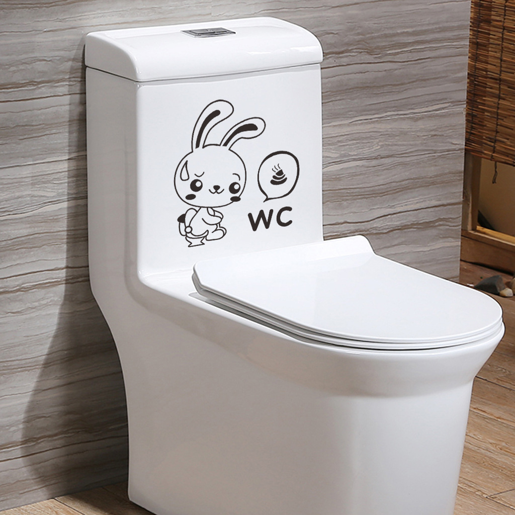 Carved Bunny Is Pulling The Smelly Toilet Sticker