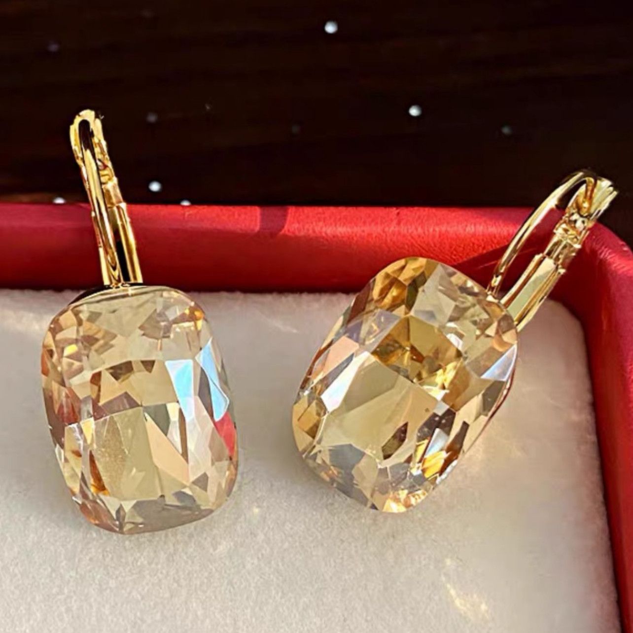Manchettes d'oreille champagne avec strass — boucles sans perçage