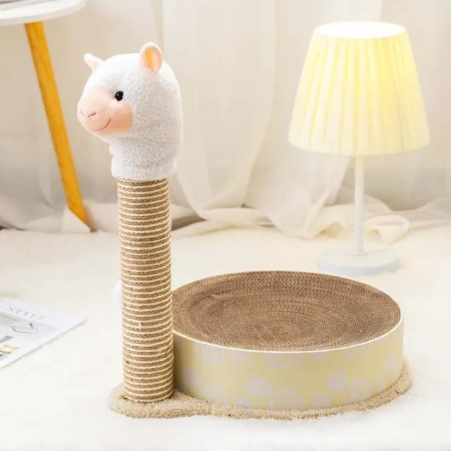 Round Cat Scratch Plate Claw Grinding Toy Alpaca - Shop at LoveMi